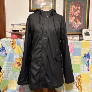 Black raincoat